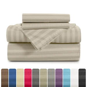 4 Piece Bed Sheet Set Deep Pocket 1800 Series Hotel Bed Sheet Microfiber Comfort - Picture 1 of 99