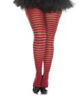 Striped Tights - Red/Black - Pantyhose - Costume Accessory - Adult Queen Size