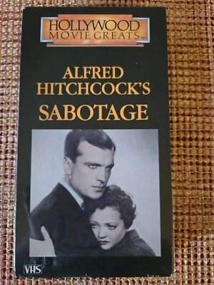 Alfred Hitchcock's Sabotage (VHS, 1985) NEW, Sealed Foto 1 de 4