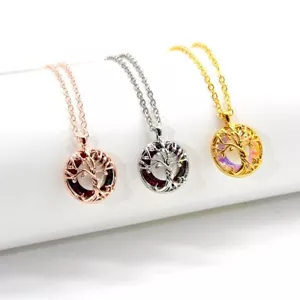 Tree of Life Pendant Rose Gold / Silver / Gold Necklace Gift - Picture 1 of 10