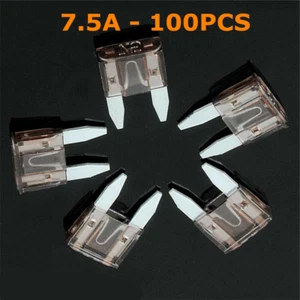 100PCS 7.5Amp Electronic ATM Mini Blade Fuse Auto Car Motorcycle Trucks Bus Fuse - Picture 1 of 4