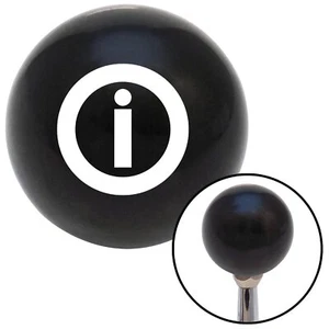 White Info Black Shift Knob w/ M16x1.5 Insert Shifter Auto Manual Custom Brody - Picture 1 of 4