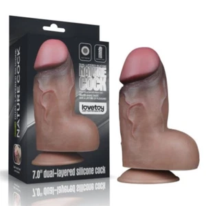 Dildo Pene con Testicoli Fallo Vaginale Realistico Venato 18cm XXL Largo Ventosa - Foto 1 di 9