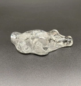 Clear Art Glass Laying Lounging Hunting Alligator Crocodile Figurine Paperweight - Picture 1 of 8