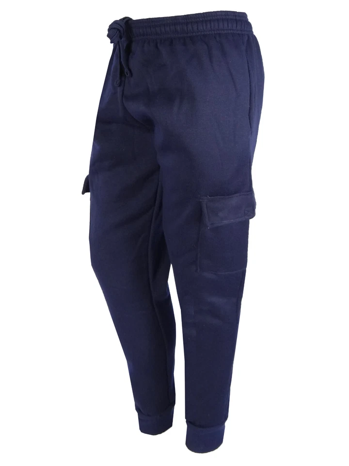 Pantalones deportivos térmicos calce ceñido con bolsillos de carga de lana para hombre Foto 1 de 1