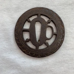 Antica katana giapponese tsuba samurai katana in ferro - Foto 1 di 5