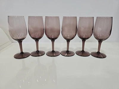 "Juego de 6 copas de vino pequeñas amatista púrpura vintage de 6"" envío gratuito"  Foto 1 de 4