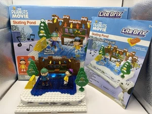 Peanuts Movie Skating Pond LiteBrix Building System Linus & Lucy Music lights - Picture 1 of 4
