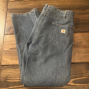 Carhartt Jeans Mens 38x34 Blue Relaxed Fit Denim Workwear Straight Leg - Picture 1 of 5