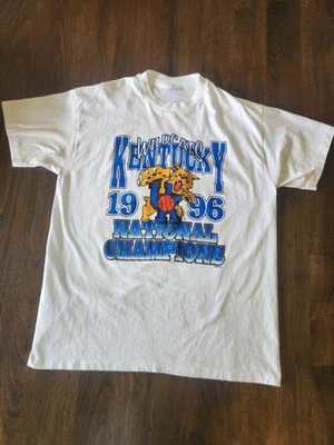 Kentucky Wildcats 1996 Champions T- Shirt Basketball XL Vintage Free Shipping  - Image 1 of 4