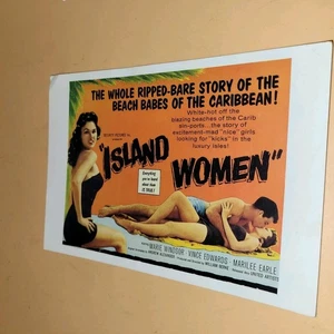 Postal B Movie Island Women (1958) 8.5"x5.5" Marie Windsor Vince Edwards - Imagen 1 de 2