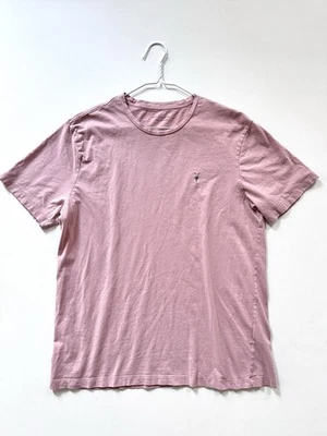 Camiseta AllSaints Mujer L Rosa Algodón Orgánico Cuello Redondo Logo Informal Foto 1 de 4