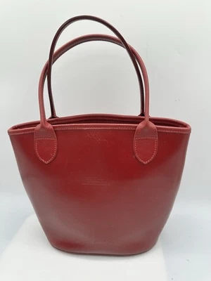 Bolso de mano Longchamp de cuero rojo brillante Foto 1 de 4