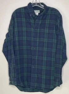 LL Bean Men's M Scotch Plaid Flannel Shirt Traditional Fit Tartan Green 228061 - Picture 1 of 6