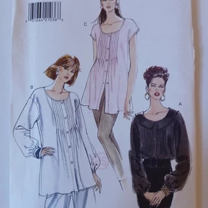 Vogue 9201 Pintuck Blouse Tunic 6-10 Boho Romantic VTG 90s Sewing Pattern - Picture 1 of 6