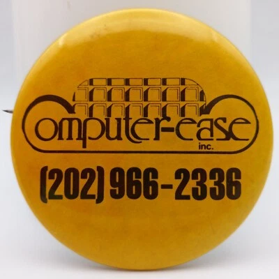 Vintage Computer-Ease Pinback Button Washington DC Technology Education Classes - Image 1 of 4