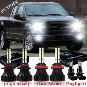 For 2019-2015 Ford F-150 6000K LED Headlight Hi/Lo + Fog Light Bulbs Combo 6x - Bild 1 von 12
