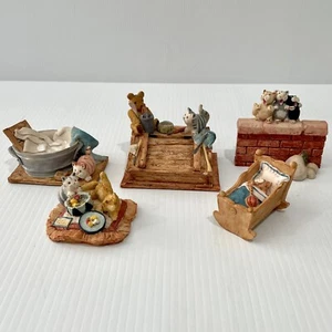 Peter Fagan Cat Figurines x 5 Colour Box Vintage 1980s - Hand Painted - Scotland - Picture 1 of 24