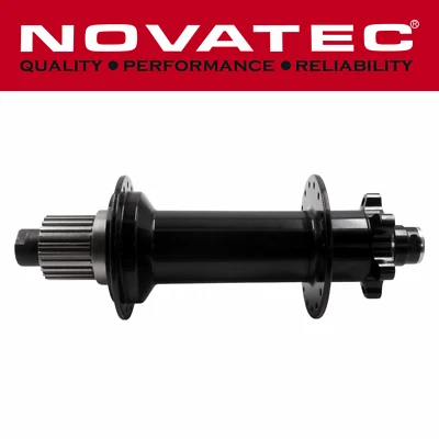 Novatec D922SB 12mmx197 TA Black REAR Shimano Microspline Fat Bike Hub 6B 32h - Image 1 of 3
