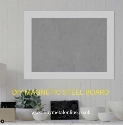 Galvanised Magnetic Board / Notice Board Flat Sheet Metal DIY Kids Magnet Board - Image 1 of 4