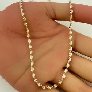 Italy Vintage 925 Sterling Silver Twisted Herringbone Chain Necklace 18'' (4.2g) - Picture 1 of 5