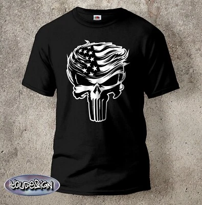 Camiseta TRUMP Punisher Donald Política Estados Unidos Calavera Divertido Regalo S-5XL - Imagen 1 de 2