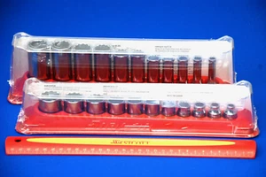 Snap-on NEW 22 Pc 3/8" Drive 12-Point SAE Flank Drive Shallow & Deep Socket Set - Picture 1 of 4