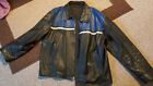 Leather Thick Blue Black  Zip Up Coat Jacket  Biker Motorcycle Mens Sz Xxlarge