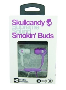 Skullcandy Smokin Buds Earbuds with Mic in Athletic Purple - New - Picture 1 of 2