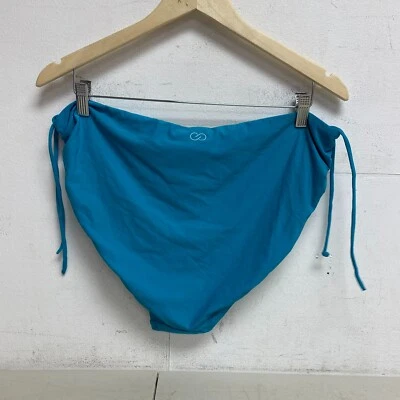 CALIA Women's Mid Rise Ruched Swim Bottoms Lake Blue Swim Solid WSA20402 - Image 1 of 4