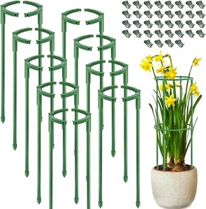 18 Pack Half Round Plant Stakes with Clips for Tomato, Indoor Plants - Picture 1 of 7