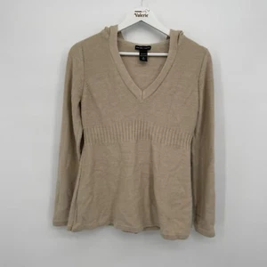 New York & Company Vintage Style Beige Hooded Acrylic Sweater Small - Picture 1 of 7