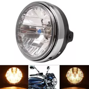 Universal 7inch Motorcycle Headlamp W/ Turn Signal LED Headlight Housing Bucket - Picture 1 of 11