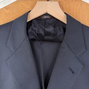 Joseph abboud Suit Mens 46R Gray Pinstripe 3 Button Wool Cashmere Pants 38x28 - Picture 1 of 20
