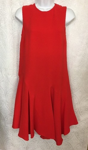 Gonna rossa senza maniche Christian Dior svasata seta taglia 2