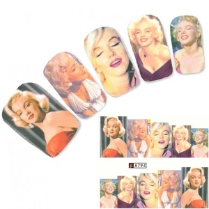 Nagel Sticker Aufkleber Marilyn Monroe Nail Art Nägel Fuß Water Decal - Picture 1 of 1