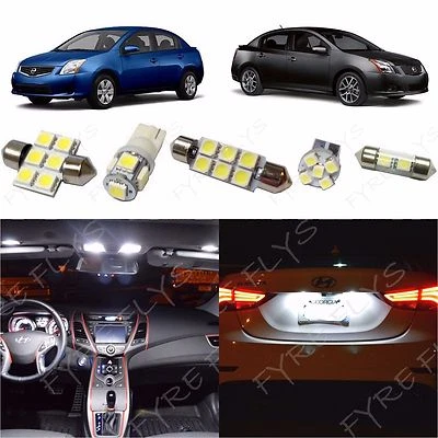 6x Kit de paquete de luces interiores LED blancas para Nissan Sentra NS1W 2007-2012 Foto 1 de 4