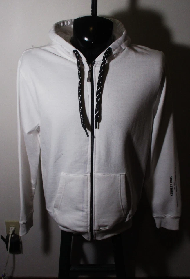 Chaqueta con Capucha Kenneth Colr Blanca Cremallera Completa Cordón Talla M Nueva con Etiquetas $79.00 Foto 1 de 4