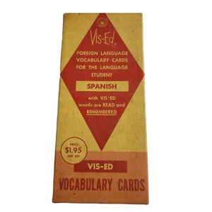 Vintage Vis-Ed Spanish Vocabulary Cards Teaching Education Home Schooling  - Picture 1 of 4