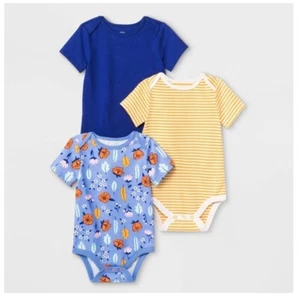 PetiteBaby Girls' 3pk Short Sleeve Bodysuits - Cat & Jack Blue/Yellow 6-9M,... - Bild 1 von 2