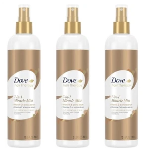 Dove Hair Therapy 7-in-1 Miracle Mist Multi Tasking Leave In Spray 12 Oz-3 Pack - Picture 1 of 7