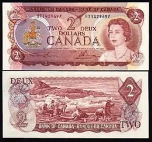 Canada 2 DOLLARS P-86a 1974 Young QUEEN Lawson Bouey Sign UNC Canadian BANK NOTE - Picture 1 of 6