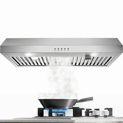600CFM 30 inch Under Cabinet Range Hood  Stainless Steel 3-Speed w/LEDs New - Image 1 of 4