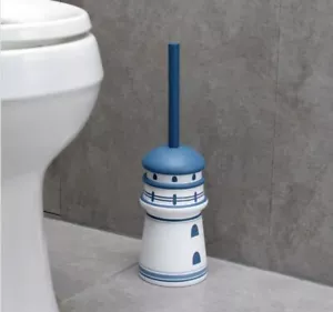 Spazzola WC faro unica blu mare spiaggia arredamento casa montagne russe pulita nuova - Foto 1 di 2