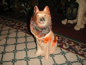 Figura Estatua Collie Pastor Alemán Perro Perro Collie de Chaliza de Colección - Imagen 1 de 11