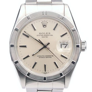 Mens Rolex Date Stainless Steel Watch Engine-Turned Index Bezel Silver Dial 1501 - Picture 1 of 6