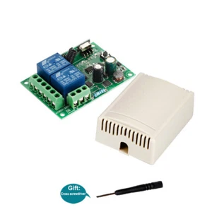 433MHz 2CH Channel AC 220V Wireless RF Relay Remote Control Switch Receiver 10A - Picture 1 of 12