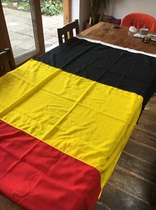 Large Vintage Sewn Belgium Flag 6 X 4 Ft - Picture 1 of 7