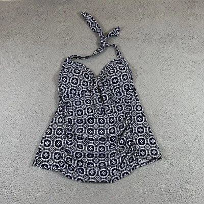 Merona Halter Tankini Women L Multicolor Summer Beach Coastal Swimming #175 - Image 1 of 4