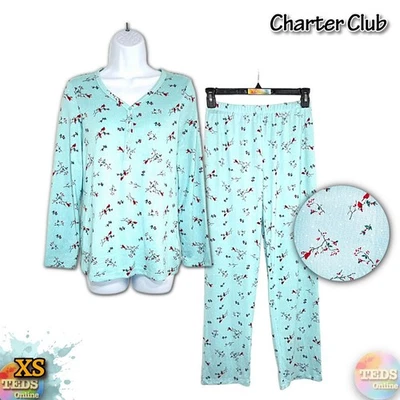 Nuevo con etiquetas Juego de pijama Charter Club XS para mujer manga larga tejido suave 100177471 - Cardinal Foto 1 de 4
